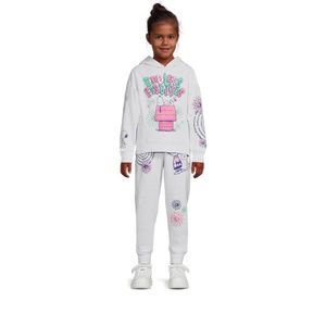 Peanuts Snoopy Girls 2 PC Graphic Hoodie and jogger Set 7-8 NEW